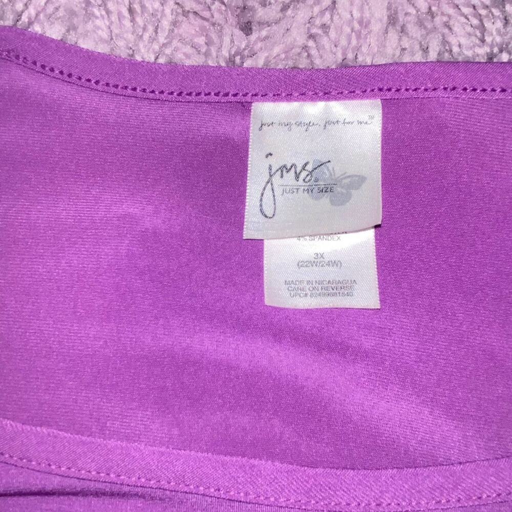 3X JMS Womans Purple Stretchy Jersey Draped Front 3/4th Sleeve Plus Size Blouse - Picture 8 of 8